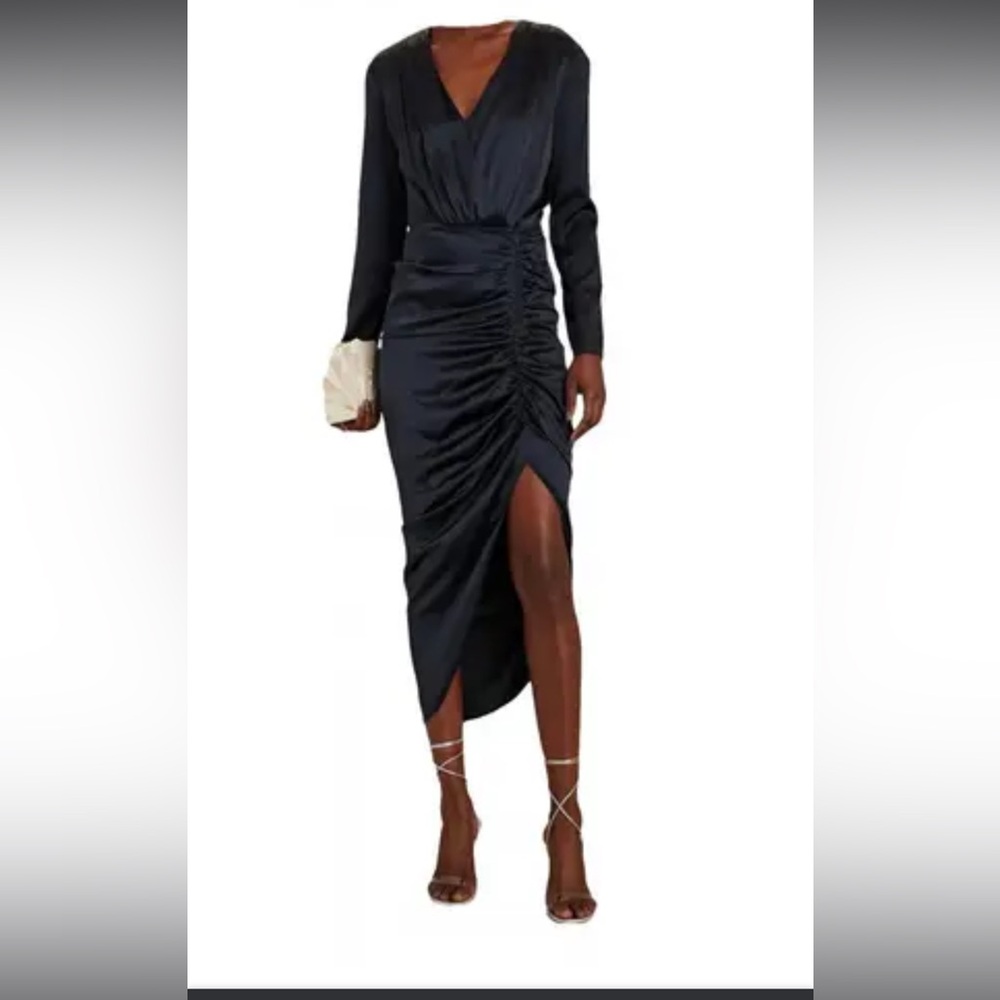 Veronica Beard Navy Ruched Silk High Low dress.  like new. size 4
